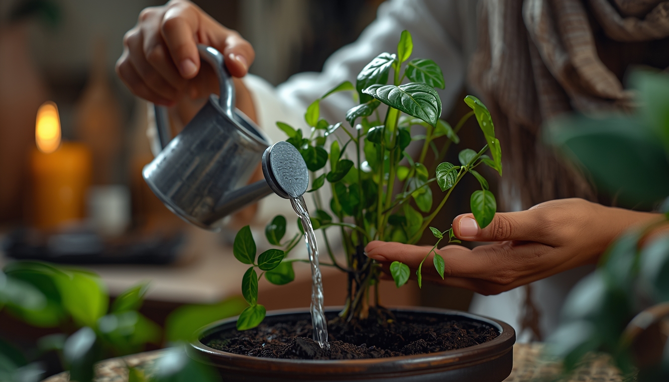 Regando una planta Pothos correctamente